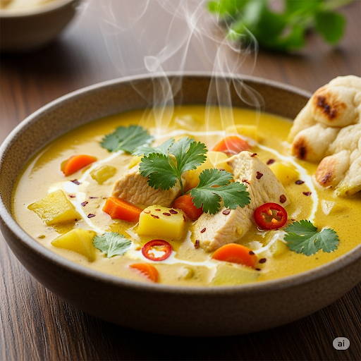 Kremet kylling- og currysuppe